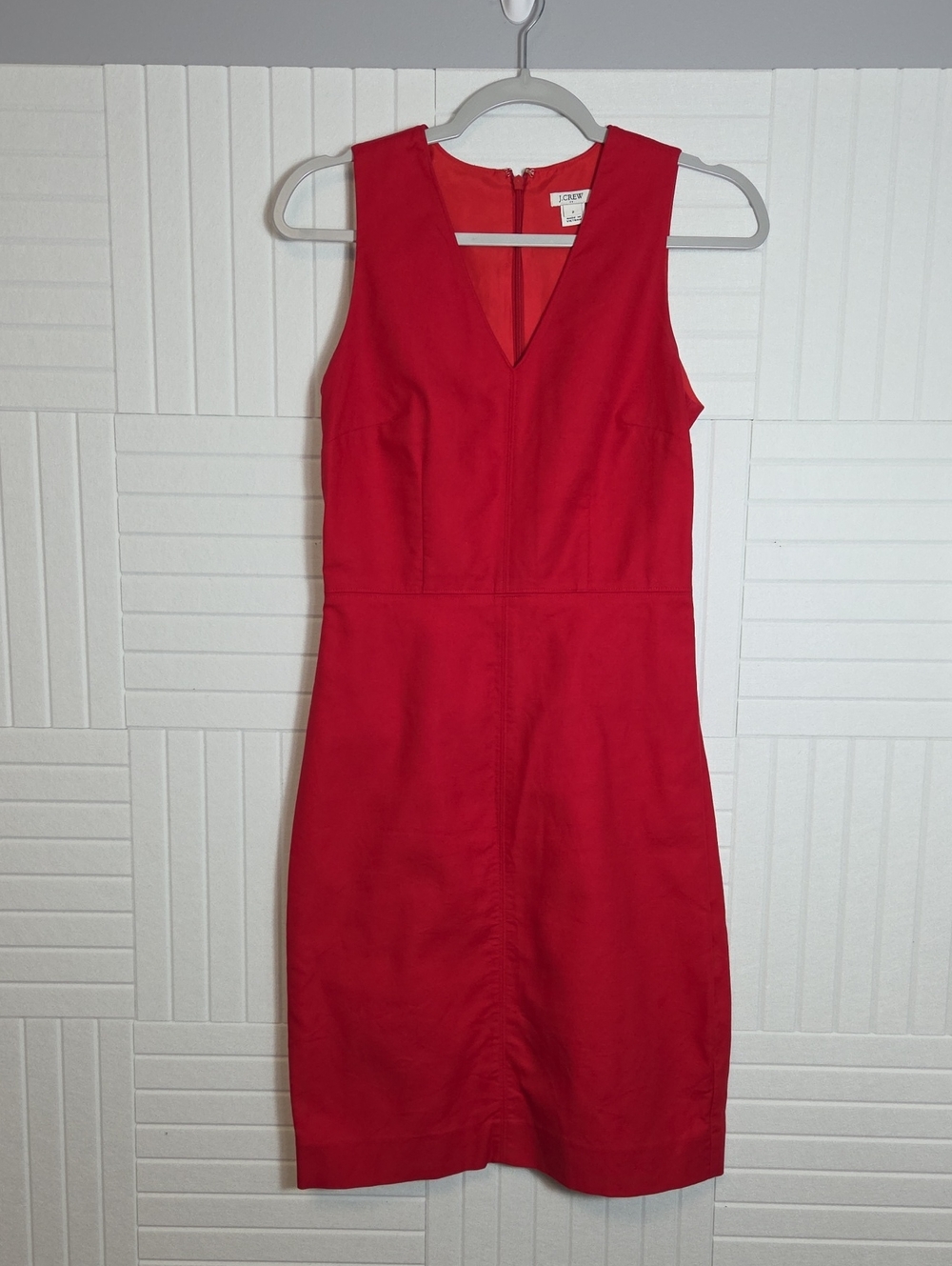J. Crew Red Sleeveless 100% Cotton Dress Size 2